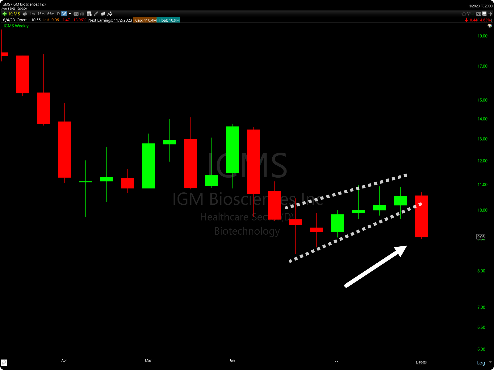 TC2000 Bear Pullback Stock Scan Example