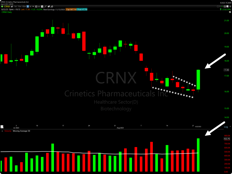 TC2000 Strong Close Heavy Volume Stock Scan Example